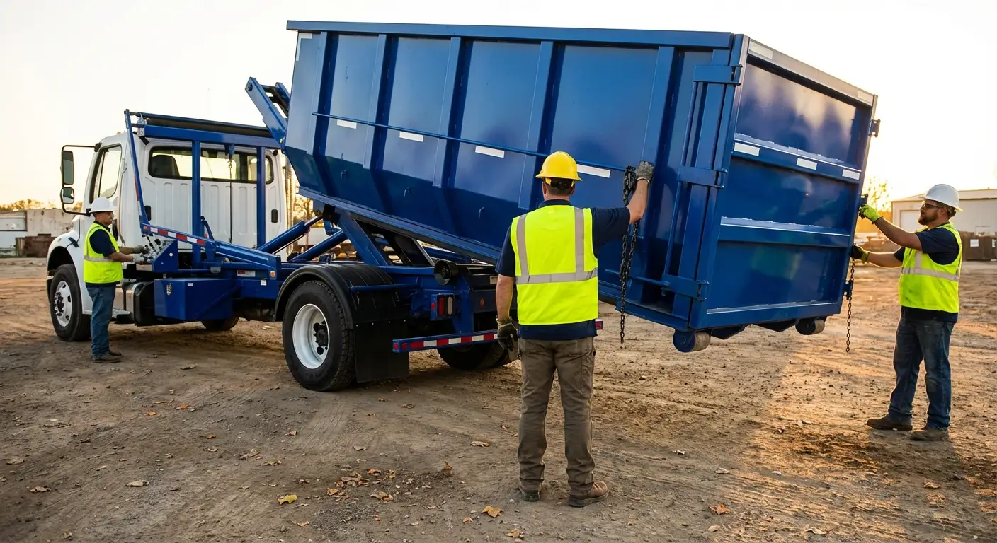 Commercial debris containment dumpster in Waynesboro, GA