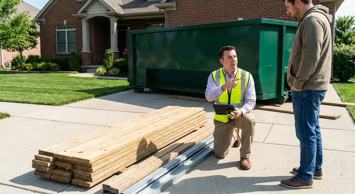 Dumpster rental delivery truck in Waynesboro