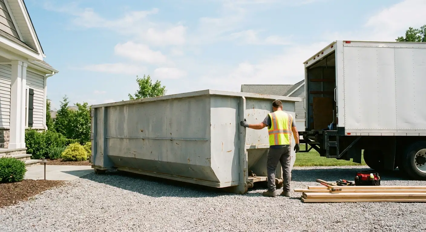 Roll-off dumpster dimensions and footprint visualization in Waynesboro, GA
