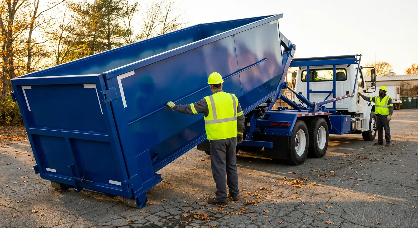 Commercial roll-off dumpster delivery truck in Waynesboro, GA