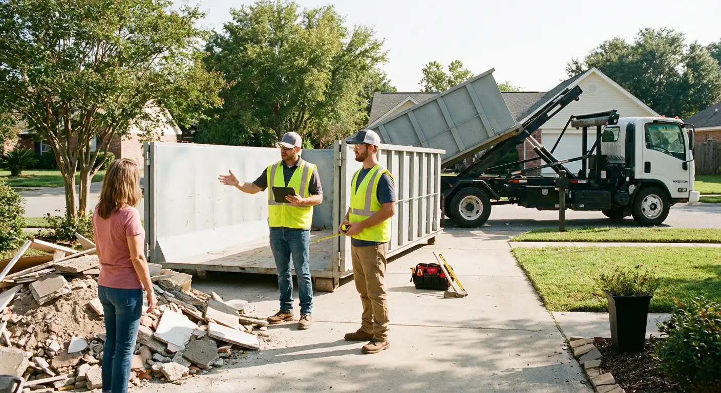 Burke County Roll-Offs dumpster delivery truck in Waynesboro, GA